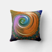 オレンジマンデルブロットスワーズ装飾用クッション クッション (裏面)