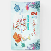 オレンジマーメイド2海の女の子2nd誕生日 横断幕 (縦)