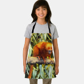 オレンジマーモセットモンキーキッズフルプリントエプロン エプロン (インサイチュ)