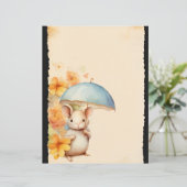 オレンジミカン花ヴィンテージ茶色紙 (スタンド正面)