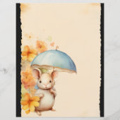 オレンジミカン花ヴィンテージ茶色紙 (正面)