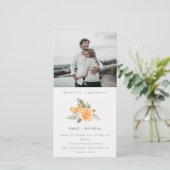 オレンジミニマルボホの葉の写真の結婚式の招待 サンキューカード (スタンド正面)