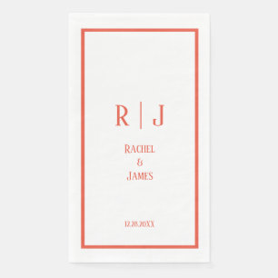 オレンジミニマル素朴リストモノグラムエレガントな結婚式