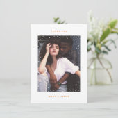 オレンジミニマル結婚リストありがとう サンキューカード (スタンド正面)