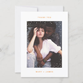 オレンジミニマル結婚リストありがとう サンキューカード