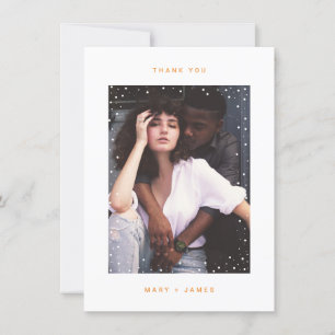 オレンジミニマル結婚リストありがとう サンキューカード