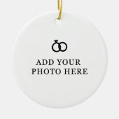 オレンジミニマル結婚リストのクリスマスオーナメント セラミックオーナメント (正面)