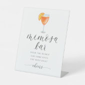 オレンジミモサバーブライダルシャワーサインウォーターカラー 台座サイン (正面)