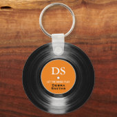 オレンジミュージックパーソナライズされたレコードのキーチェーン キーホルダー (正面)