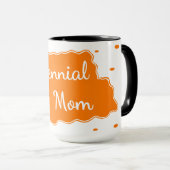 オレンジミレニアルMaMaデザイン90Sスローバック マグカップ (正面右)