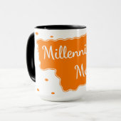 オレンジミレニアルMaMaデザイン90Sスローバック マグカップ (正面左)