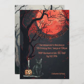 オレンジムーンカスタムアダルトハロウィーン 招待状 (正面/裏面)