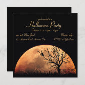 オレンジムーンブラックキャット 招待状 (正面/裏面)