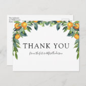 オレンジメインスクイーズブライダルシャワーサンキュー ポストカード (正面/裏面)