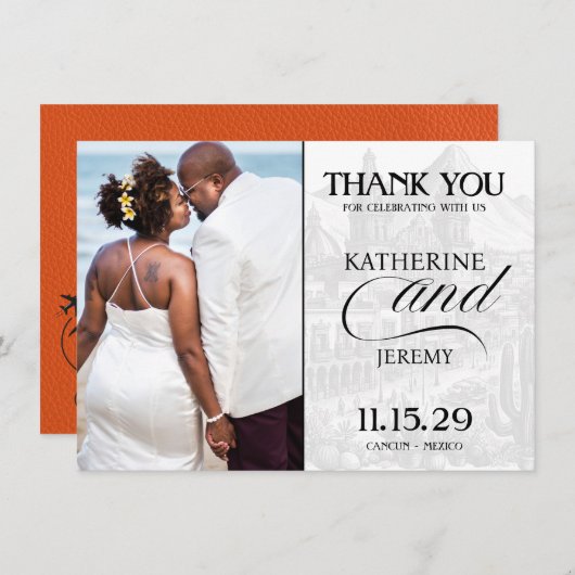 オレンジメキシコパスポート サンキューカード (正面/裏面)