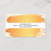 オレンジメタリックブラシ金ゴールド水玉模様 名刺 (裏面)