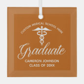 オレンジメディカルスクール卒業クリスマス ガラスオーナメント (正面)