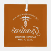 オレンジメディカルスクール卒業クリスマス ガラスオーナメント (裏面)