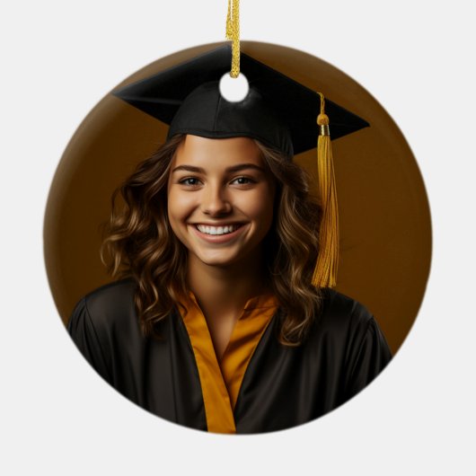 オレンジメディカルスクール卒業写真クリスマス セラミックオーナメント (裏面)