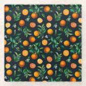 オレンジメドレフルーツコースター | Fruit Coaster Set ガラスコースター (正面)