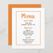 オレンジメニュー – 秋秋のウェディングパーティハロウィーン (正面/裏面)