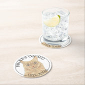 オレンジメパーソナライズされたーヌクーンキャッ結婚ト ラウンドペーパーコースター (インサイチュ)