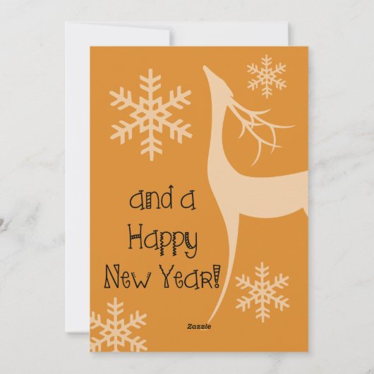 オレンジメリークリスマスフォトホリデーカード シーズンカード (裏面)