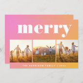 オレンジメリー色の写真ミニマル シーズンカード (正面/裏面)