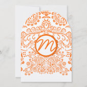 オレンジメンディレースパターン結婚式招待状 招待状 (裏面)
