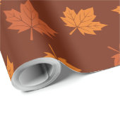 オレンジメープルリーフ秋シームレスパターン ラッピングペーパー (ロールコーナー)