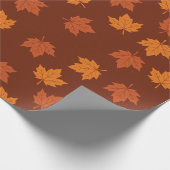 オレンジメープルリーフ秋シームレスパターン ラッピングペーパー (角)