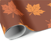 オレンジメープルリーフ秋シームレスパターン ラッピングペーパー (ロールコーナー)