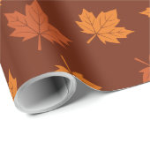 オレンジメープルリーフ秋シームレスパターン ラッピングペーパー (ロールコーナー)