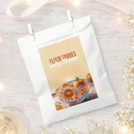 オレンジモダンお洒落柑橘系写真ベビーシャワー フェイバーバッグ