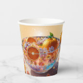 オレンジモダンお洒落柑橘系写真ベビーシャワー 紙コップ (正面)