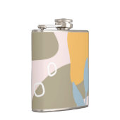 オレンジモダンとブラウンの抽象芸術植物芸術 フラスク (右)