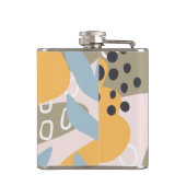 オレンジモダンとブラウンの抽象芸術植物芸術 フラスク (裏面)