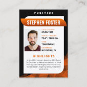 オレンジモダンとブラックサッカーのトレーディングカード コーリングカード (裏面)