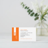 オレンジモダンとホワイトコンサルタント – 名刺 (スタンド正面)