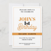 オレンジモダンと白かわいいタイガージャングル誕生日 招待状 (裏面)