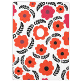 オレンジモダンと赤のフローラパーソナライズされた クリップボード (裏面)