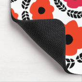 オレンジモダンと赤のフローラパーソナライズされた マウスパッド (コーナー)