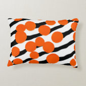 オレンジモダンと黒の枕をオービット アクセントクッション (裏面)