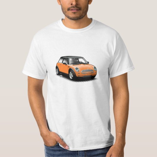 オレンジモダンな小型車のTシャツ Tシャツ (正面)