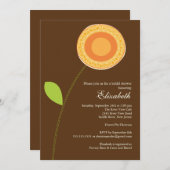 オレンジモダンはっきりした開花ブライダルシャワー招待状 招待状 (正面/裏面)