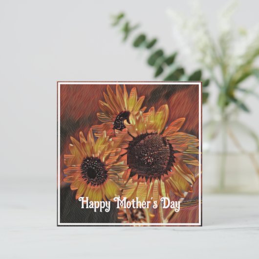 オレンジモダンひまわりアート母の日の写真 (スタンド正面)