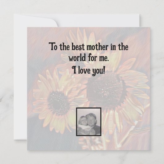 オレンジモダンひまわりアート母の日の写真 (裏面)