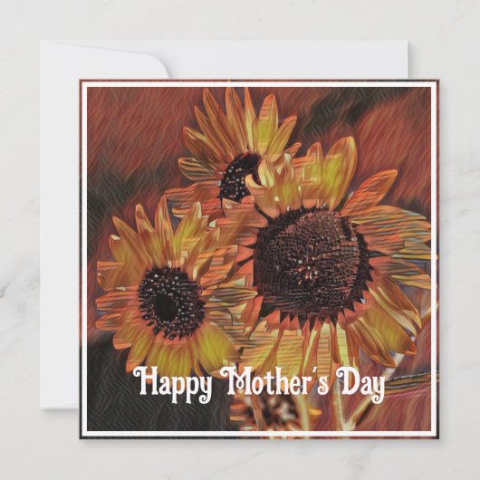 オレンジモダンひまわりアート母の日の写真 (正面)