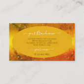 オレンジモダンイエローマーブルグリッタースターズモノグラム 名刺 (裏面)