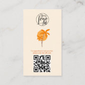 オレンジモダンイベントプランナーフォトqrコードロゴ 名刺 (裏面)
